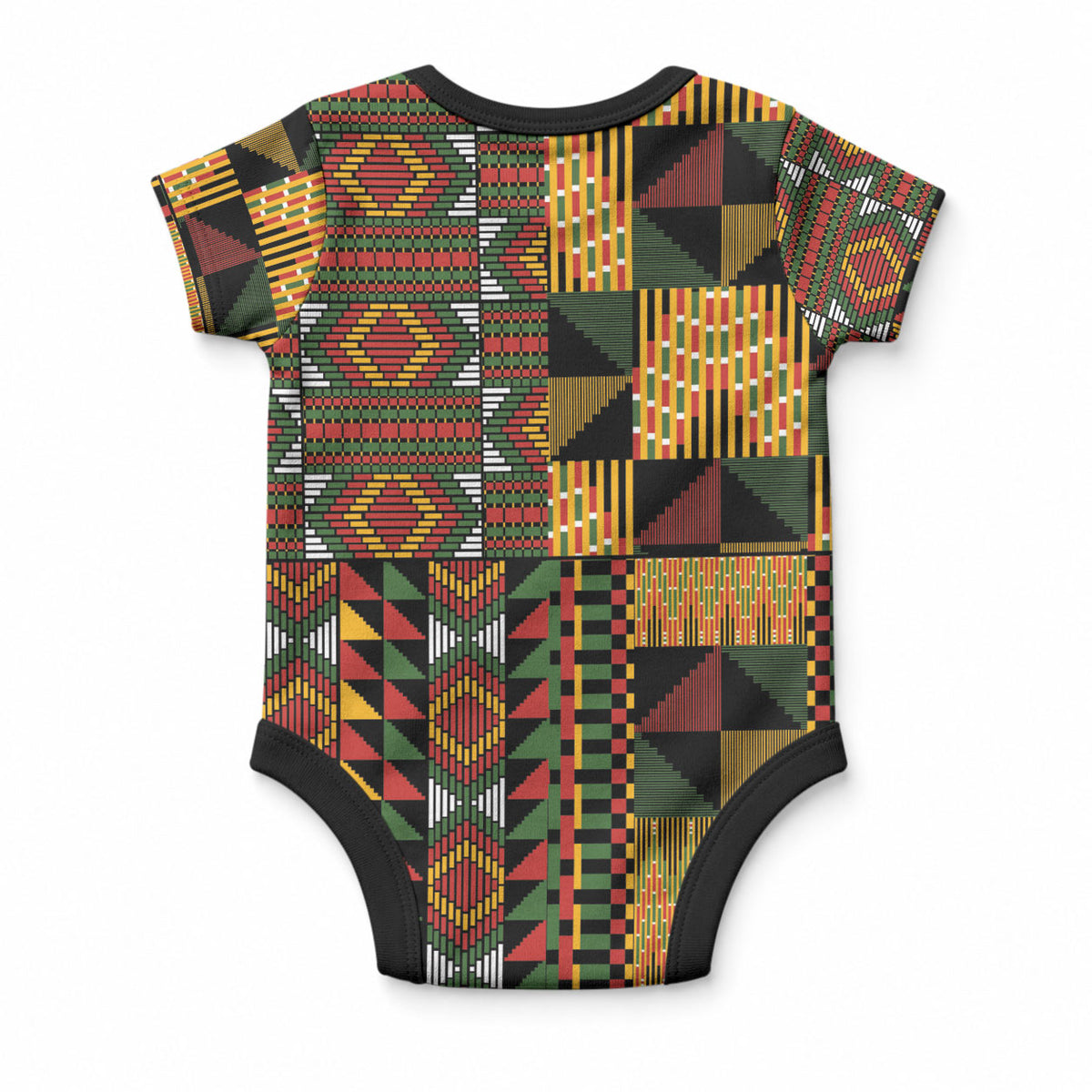 African American Quilt Kente Fusion Baby Onesie Version 2