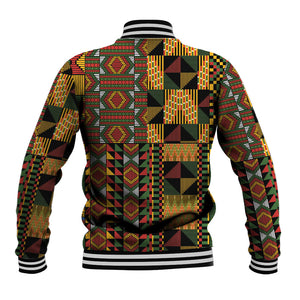 African American Quilt Kente Fusion Baseball Jacket Version 2