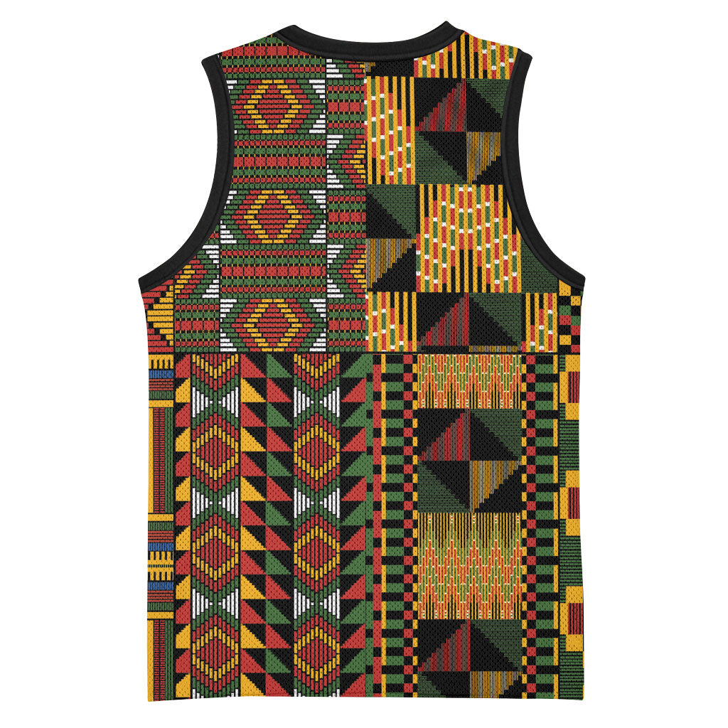 African American Quilt Kente Fusion Basketball Jersey Version 2