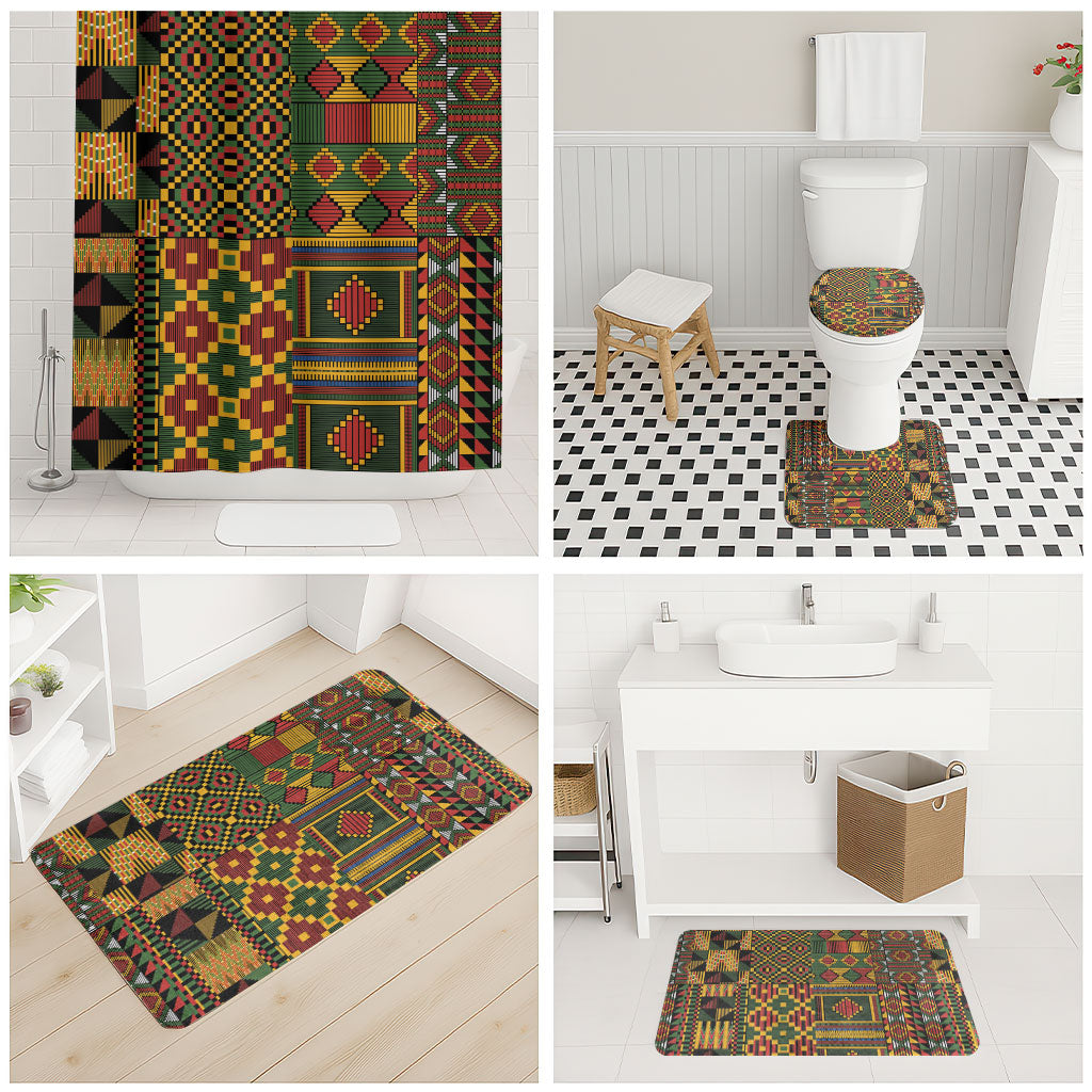 African American Quilt Kente Fusion Bathroom Set Version 2