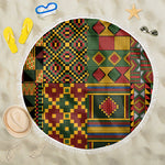 African American Quilt Kente Fusion Beach Blanket Version 2