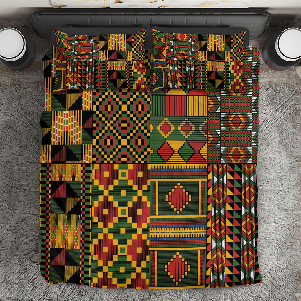 African American Quilt Kente Fusion Bedding Set Version 2