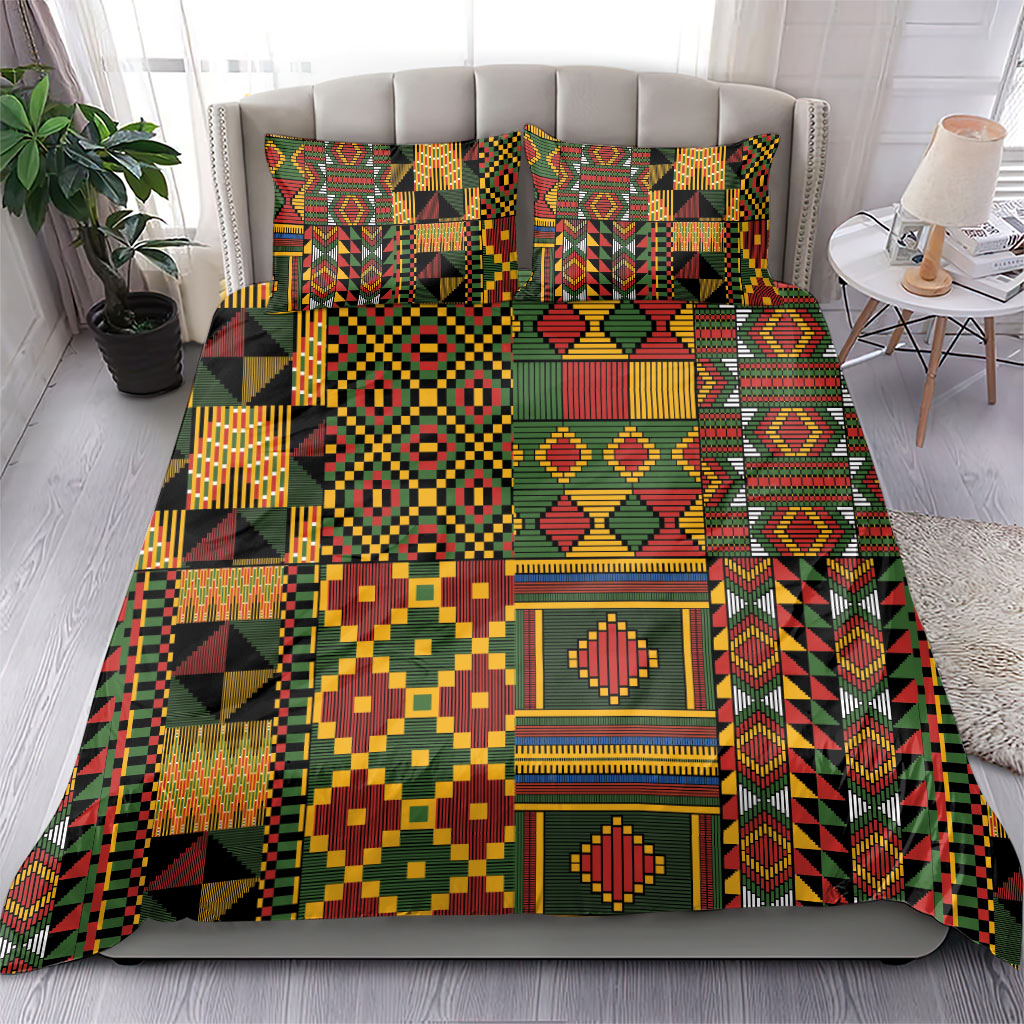 African American Quilt Kente Fusion Bedding Set Version 2