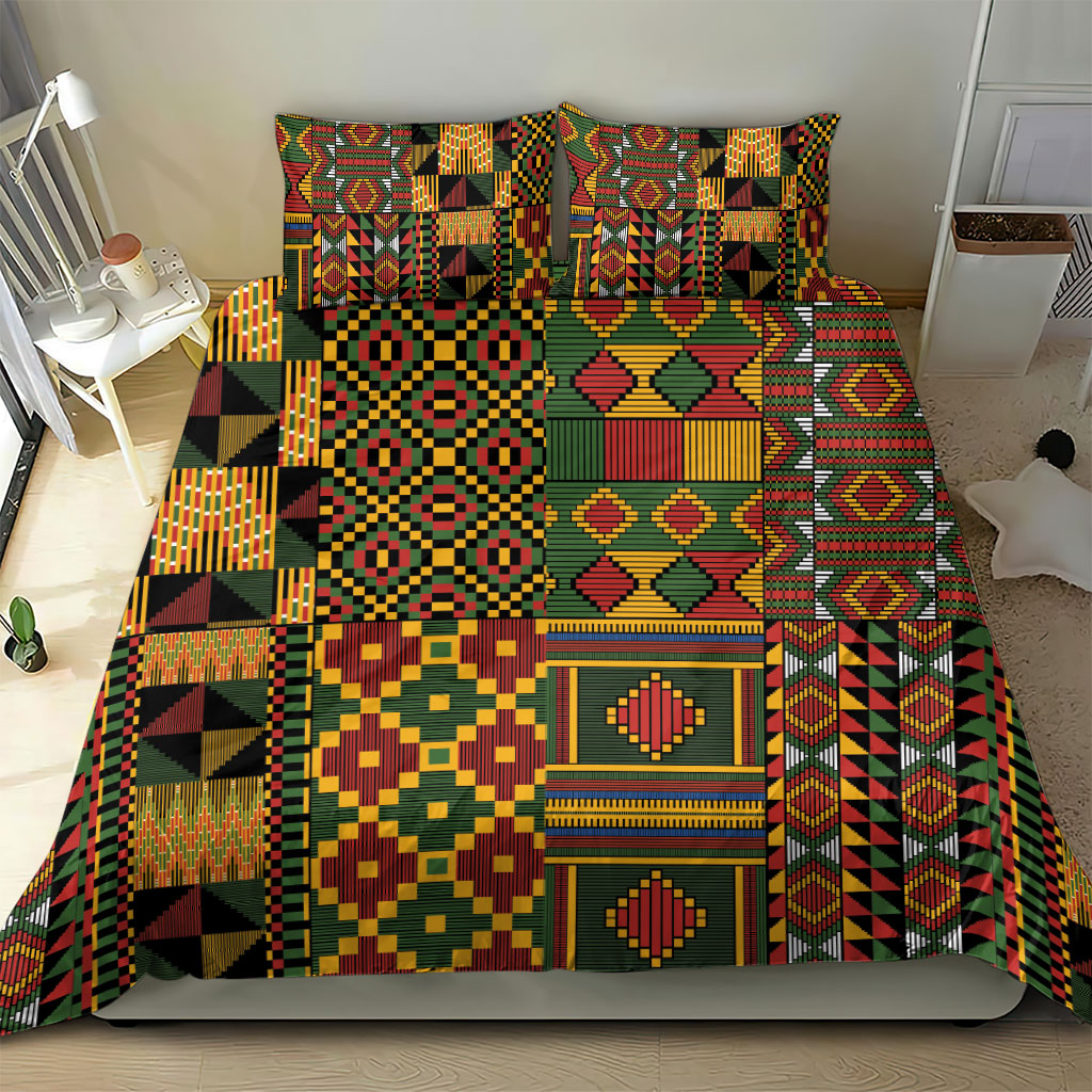 African American Quilt Kente Fusion Bedding Set Version 2