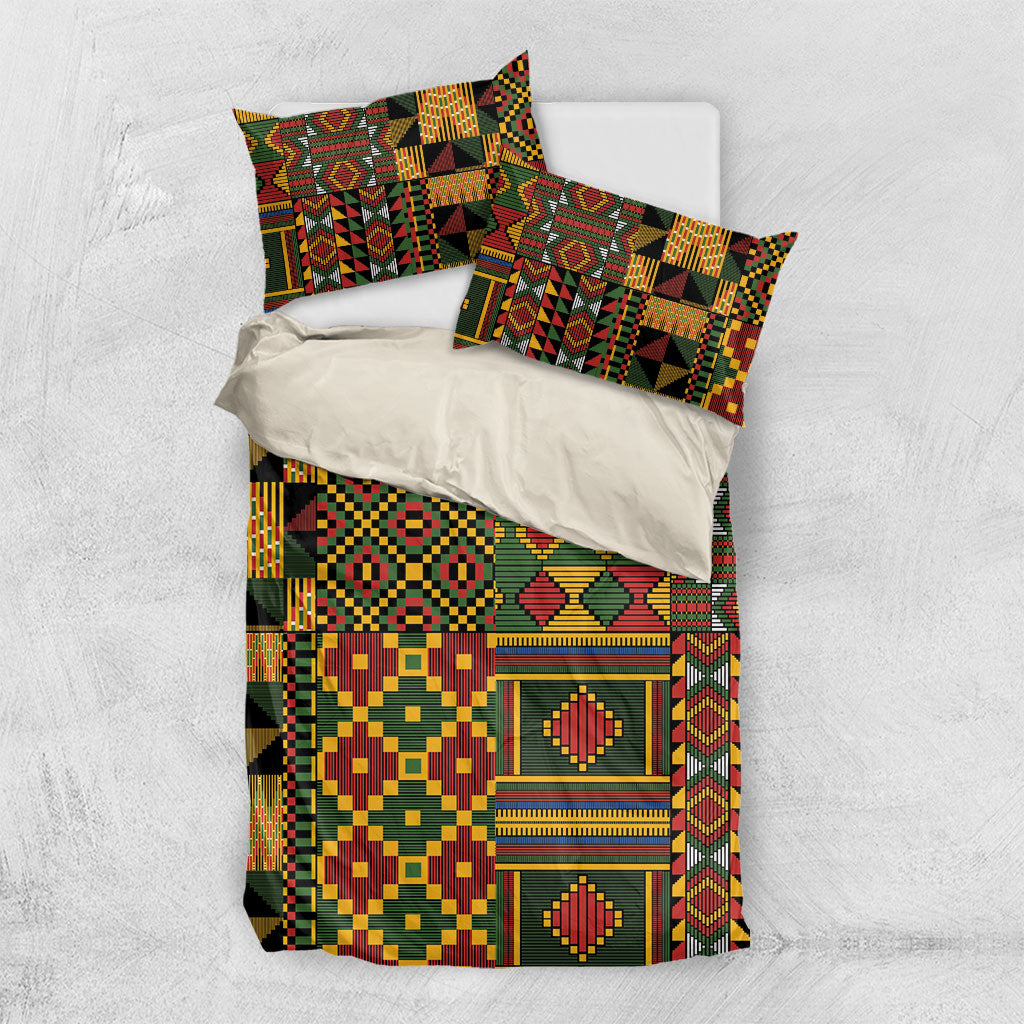 African American Quilt Kente Fusion Bedding Set Version 2