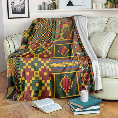 African American Quilt Kente Fusion Blanket Version 2