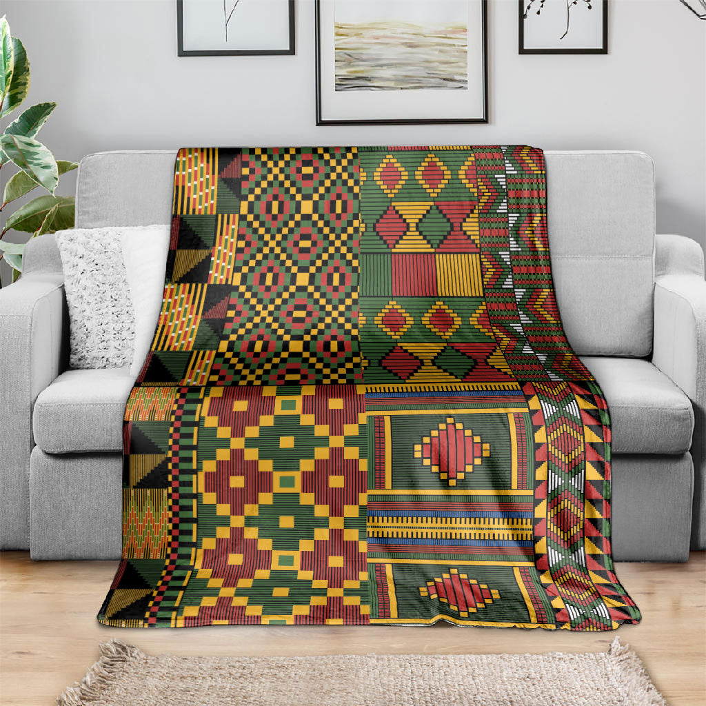 African American Quilt Kente Fusion Blanket Version 2