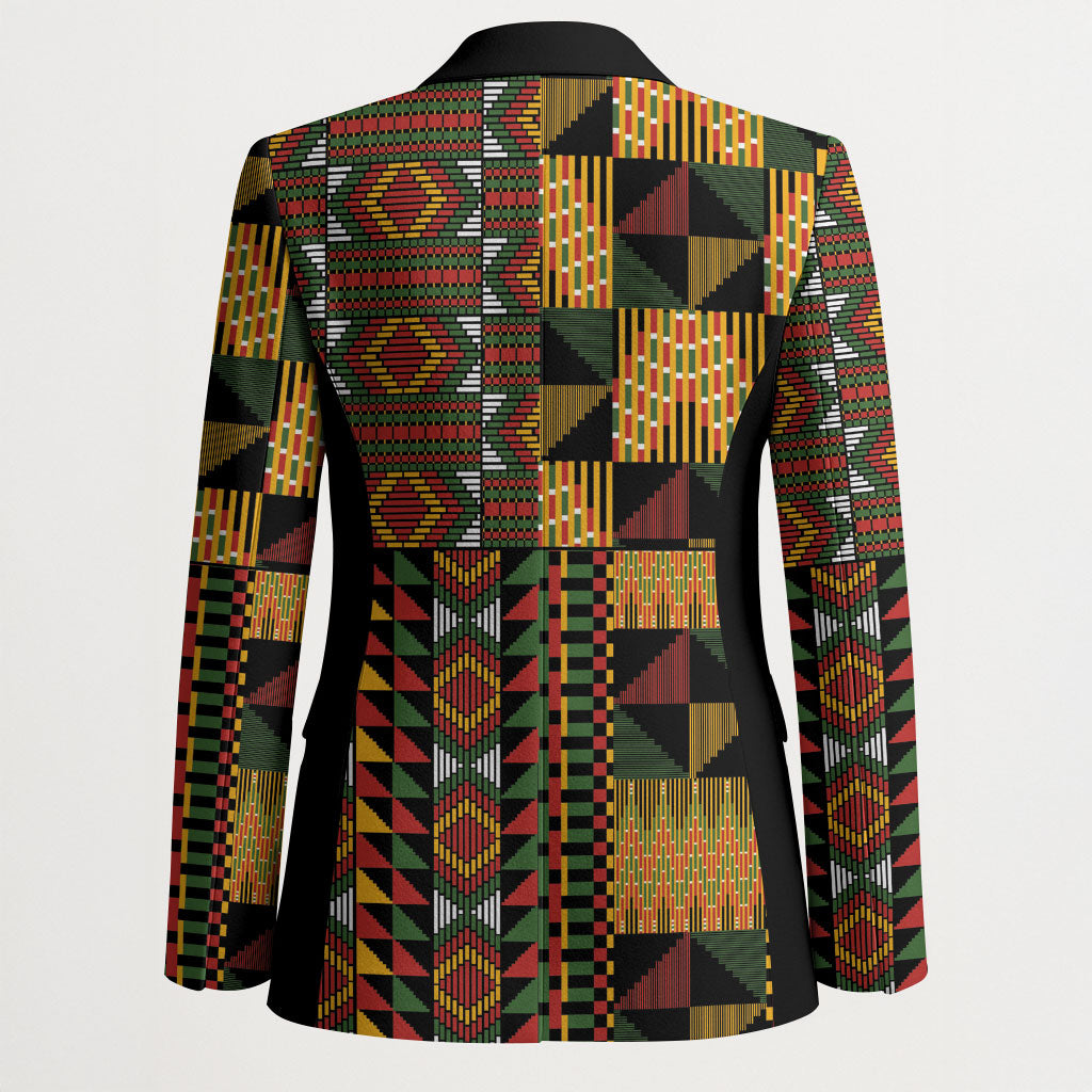 African American Quilt Kente Fusion Blazer Version 2