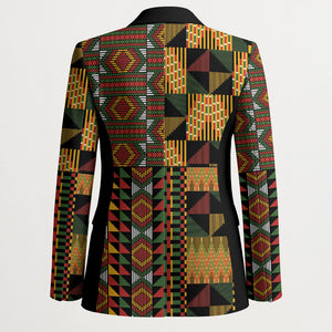 African American Quilt Kente Fusion Blazer Version 2