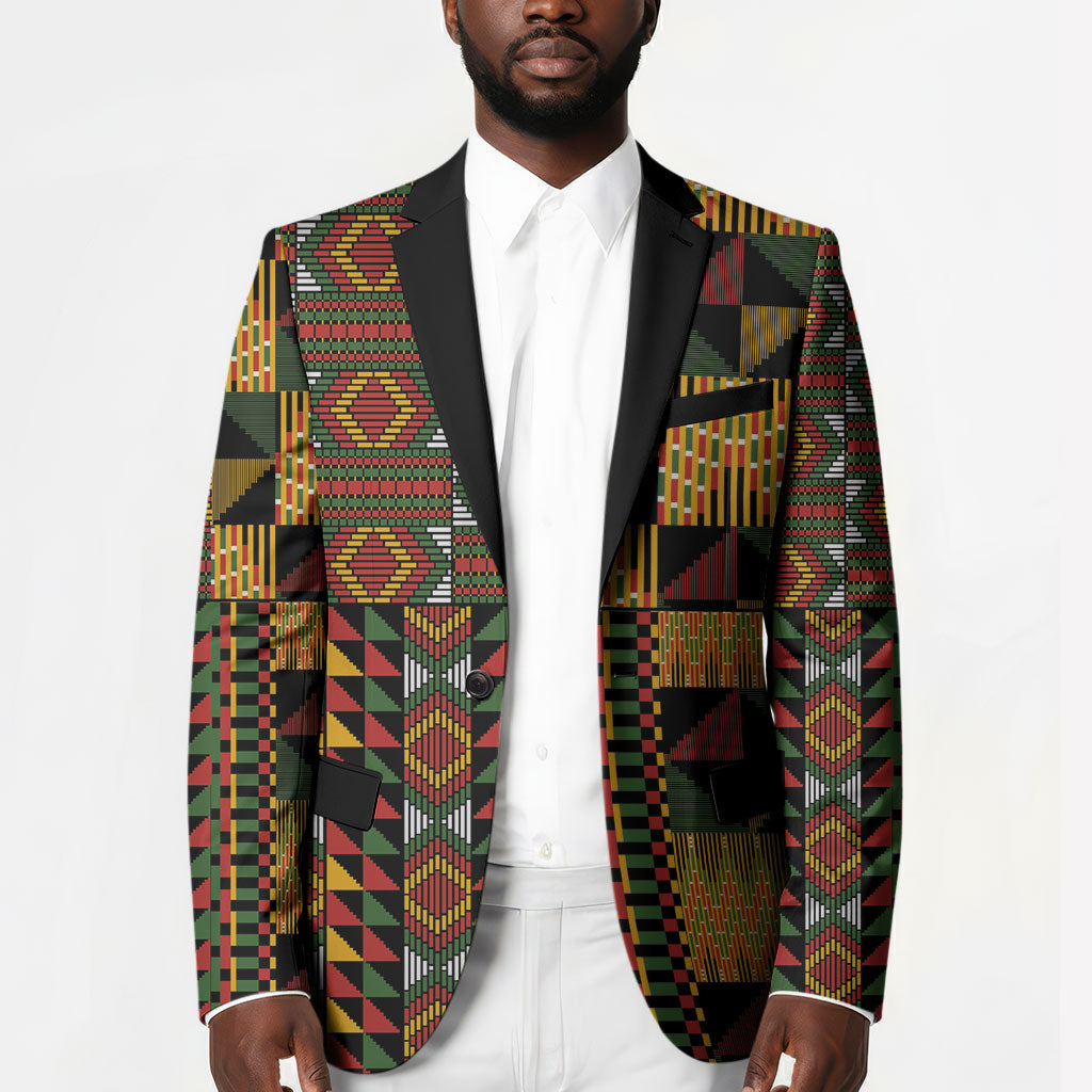 African American Quilt Kente Fusion Blazer Version 2