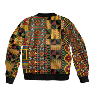African American Quilt Kente Fusion Bomber Jacket Version 2