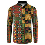 African American Quilt Kente Fusion Button Sweatshirt Version 2