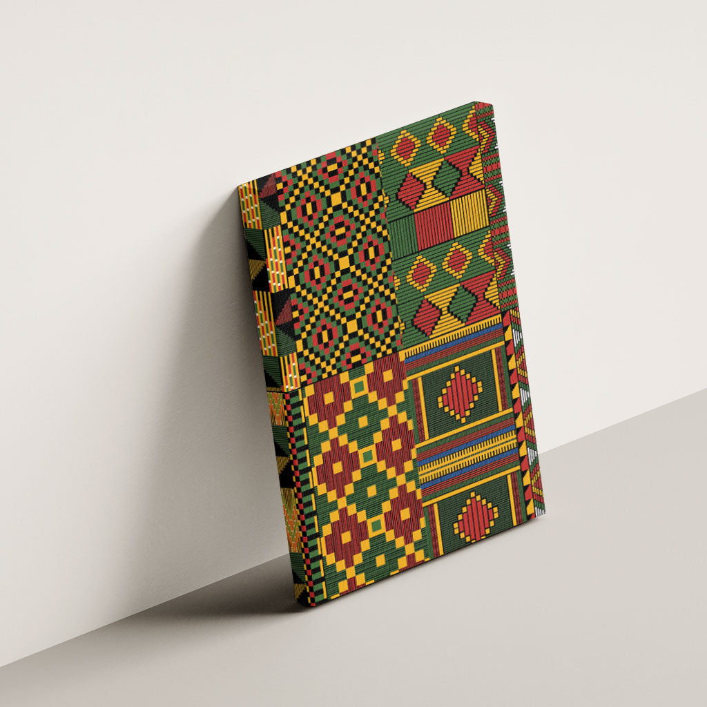 African American Quilt Kente Fusion Canvas Wall Art Version 2