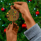 African American Quilt Kente Fusion Ceramic Ornament Version 2