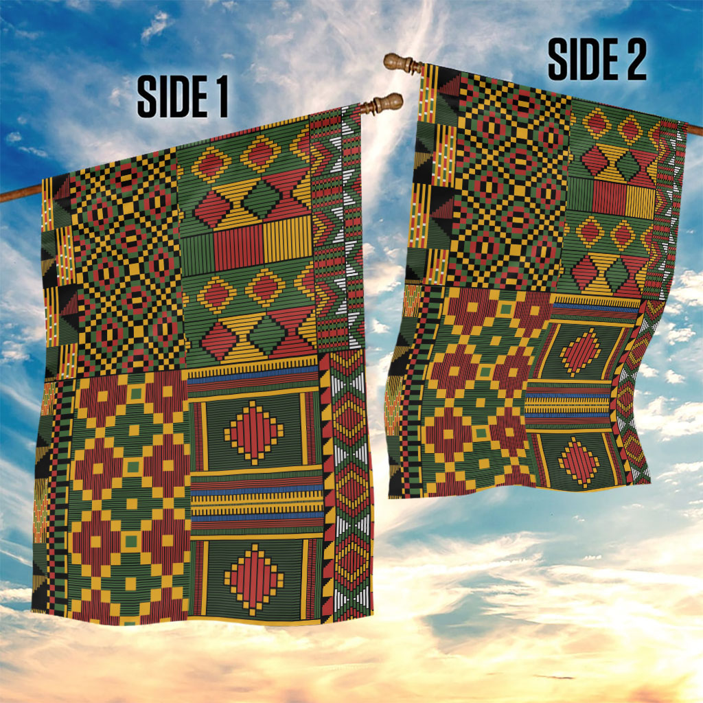 African American Quilt Kente Fusion Garden Flag Version 2