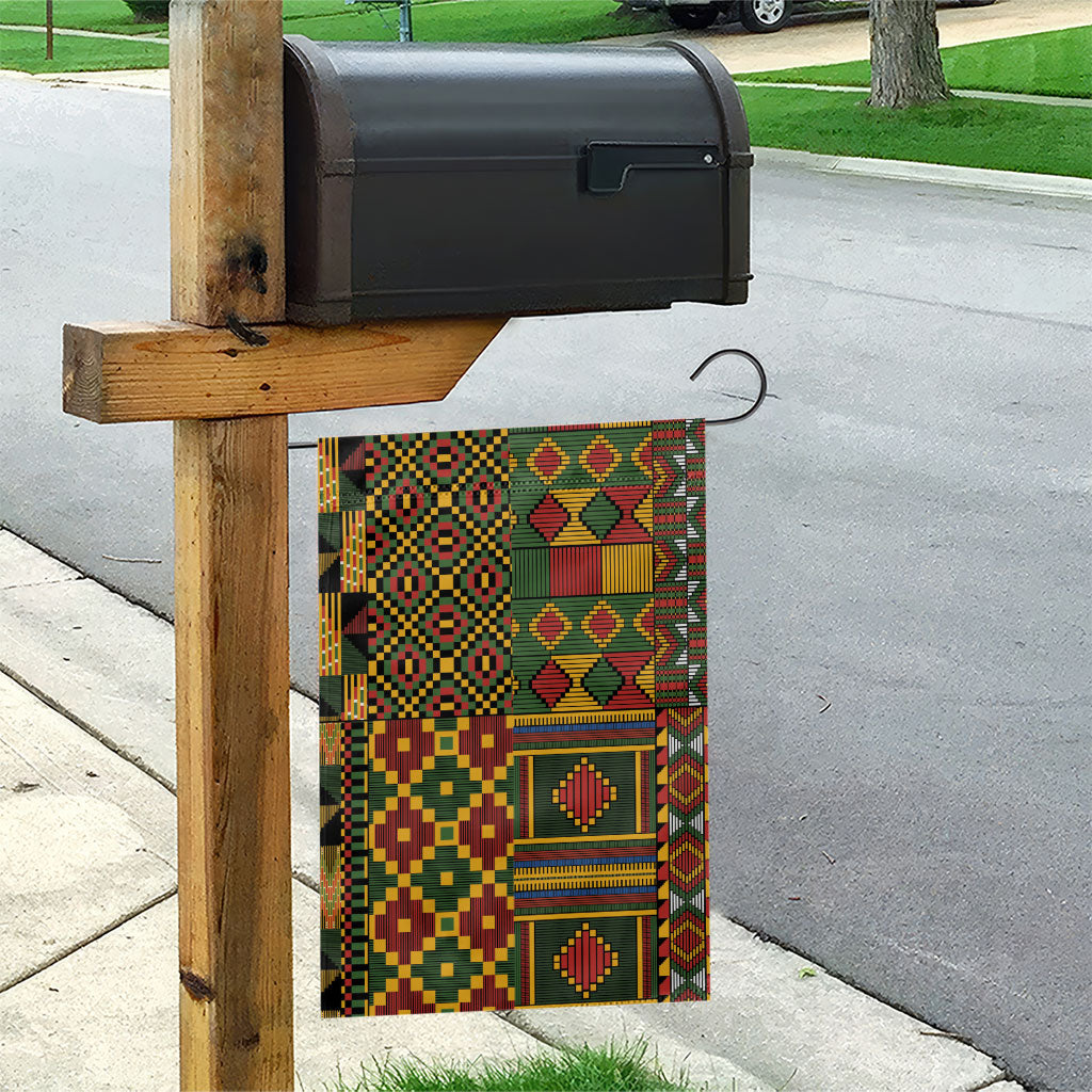African American Quilt Kente Fusion Garden Flag Version 2