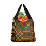 African American Quilt Kente Fusion Grocery Bag Version 2