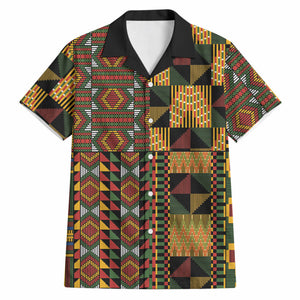 African American Quilt Kente Fusion Hawaiian Shirt Version 2