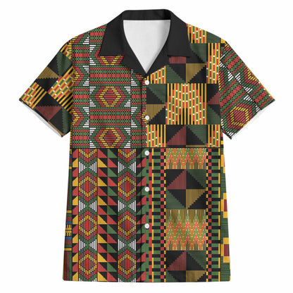 African American Quilt Kente Fusion Hawaiian Shirt Version 2