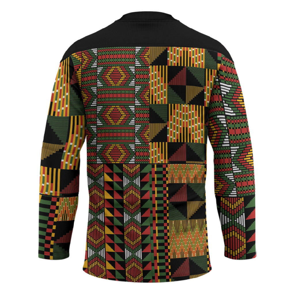 African American Quilt Kente Fusion Hockey Jersey Version 2