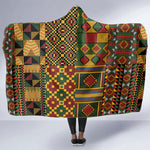 African American Quilt Kente Fusion Hooded Blanket Version 2