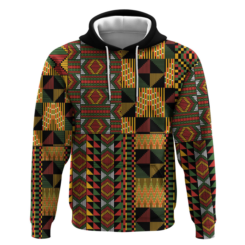 African American Quilt Kente Fusion Hoodie Version 2