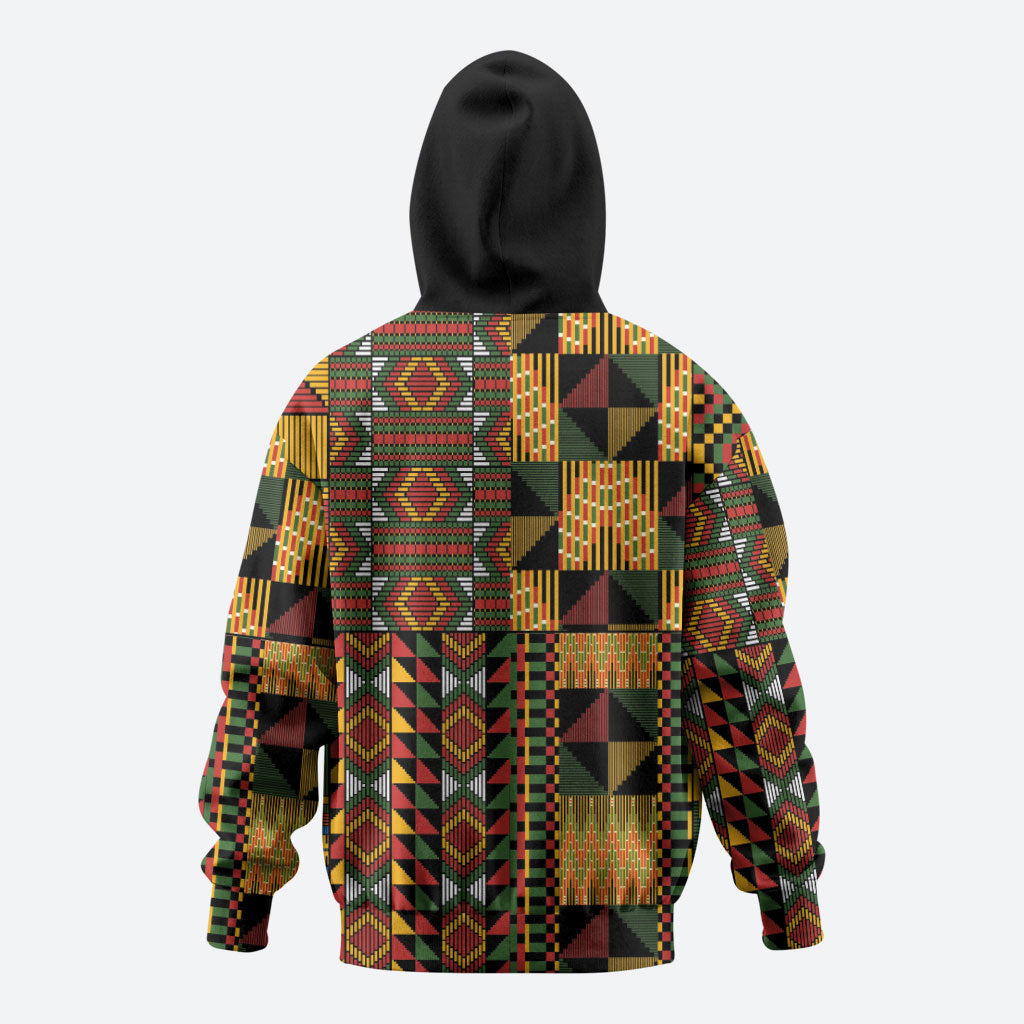 African American Quilt Kente Fusion Hoodie Version 2