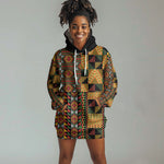 African American Quilt Kente Fusion Hoodie Dress Version 2
