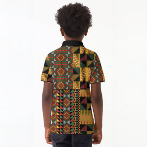 African American Quilt Kente Fusion Kid Polo Shirt Version 2
