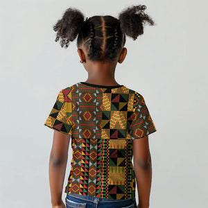 African American Quilt Kente Fusion Kid T shirt Version 2