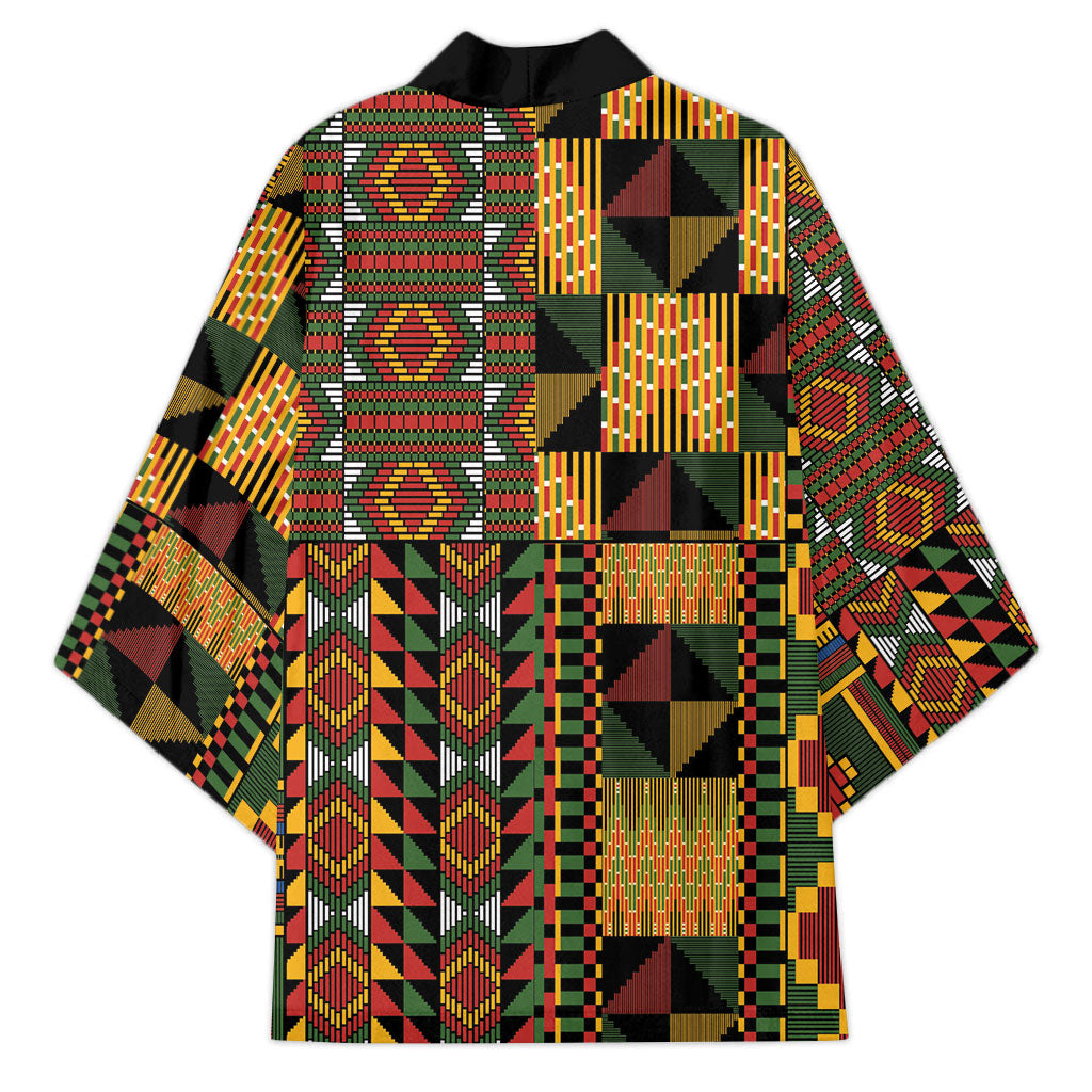 African American Quilt Kente Fusion Kimono Version 2