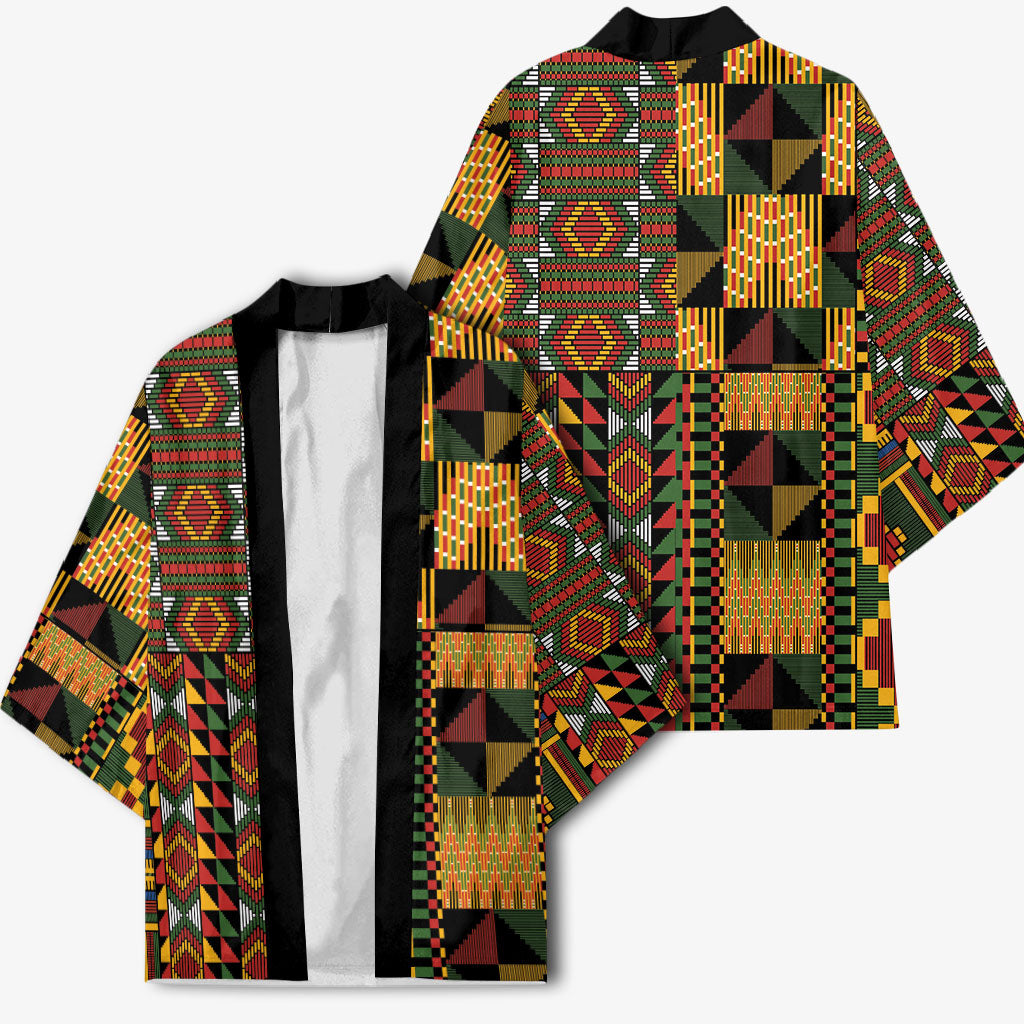 African American Quilt Kente Fusion Kimono Version 2