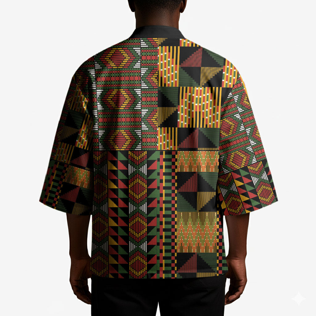African American Quilt Kente Fusion Kimono Version 2