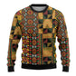 African American Quilt Kente Fusion Ugly Christmas Sweater Version 2