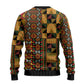 African American Quilt Kente Fusion Ugly Christmas Sweater Version 2