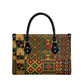 African American Quilt Kente Fusion Leather Bag Version 2