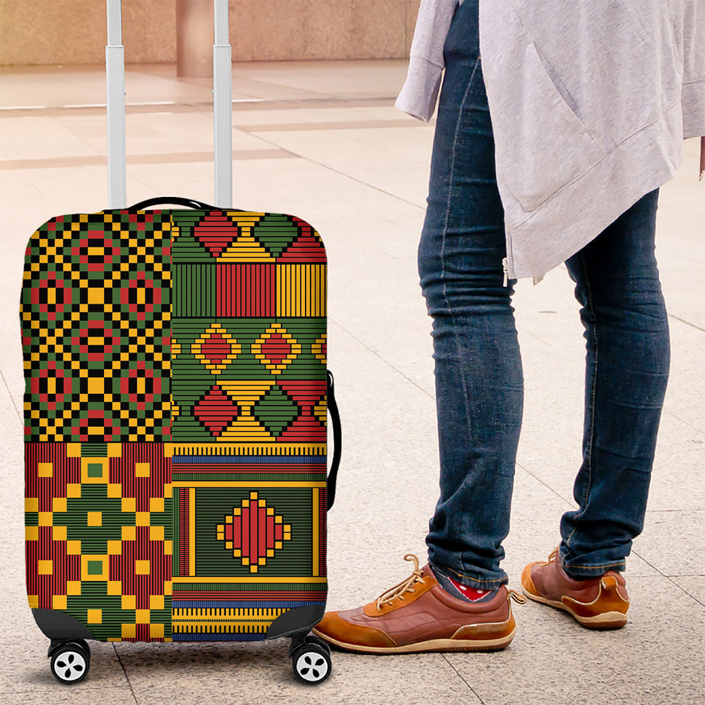 African American Quilt Kente Fusion Luggage Cover Version 2