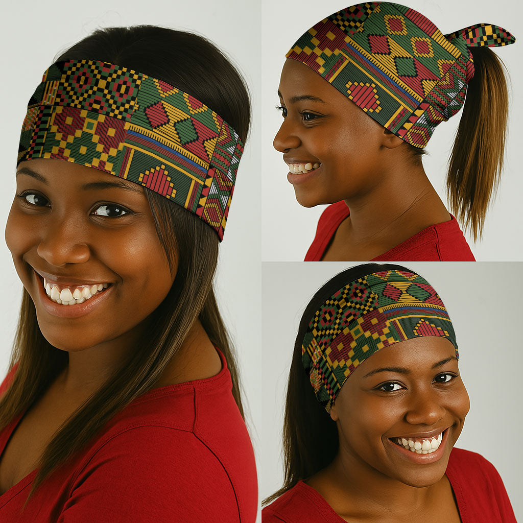 African American Quilt Kente Fusion Neck Gaiter Version 2