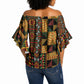 African American Quilt Kente Fusion Off Shoulder Wrap Waist Top Version 2