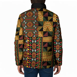 African American Quilt Kente Fusion Padded Jacket Version 2