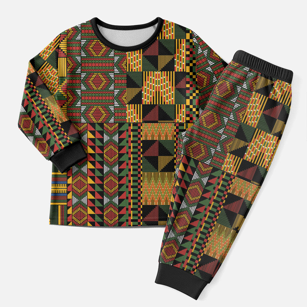 African American Quilt Kente Fusion Christmas Pajama Set Version 2