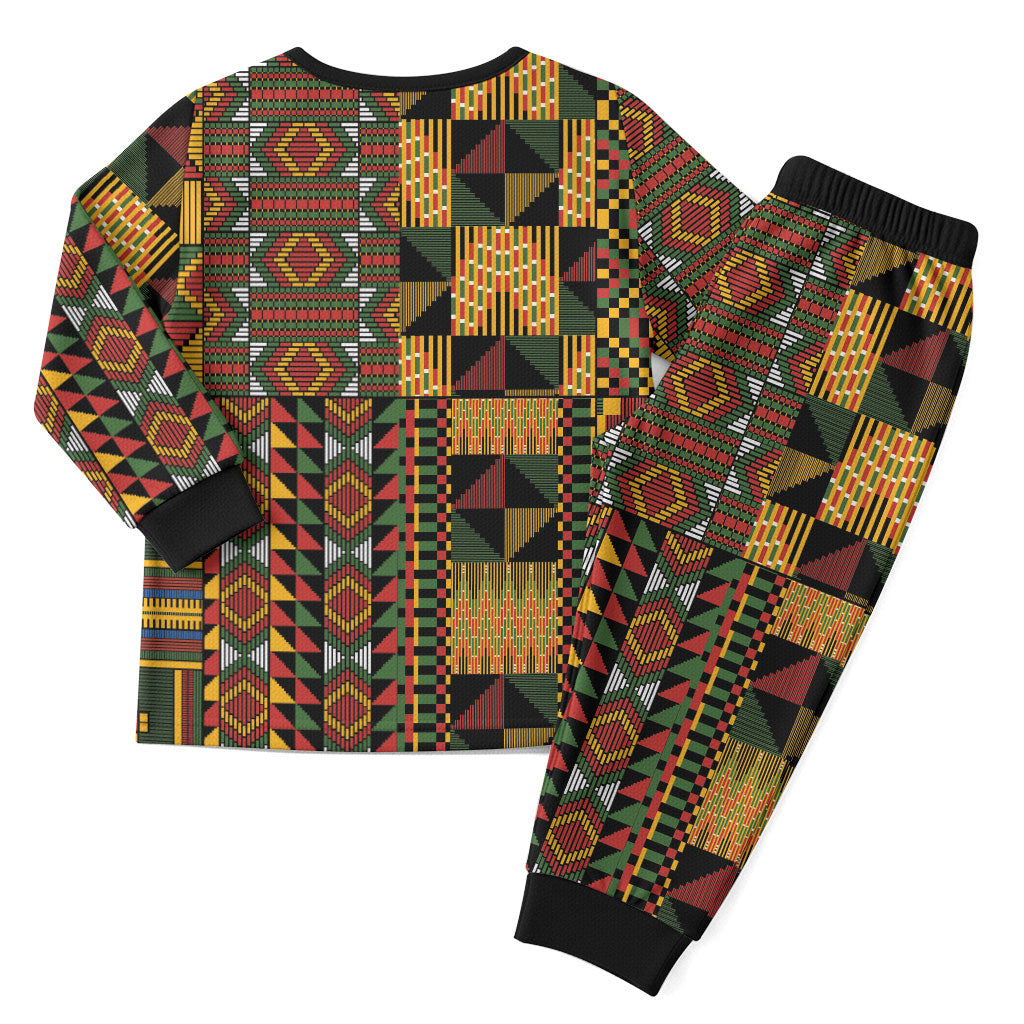 African American Quilt Kente Fusion Christmas Pajama Set Version 2