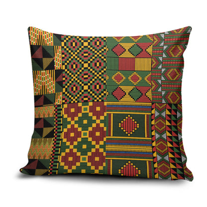African American Quilt Kente Fusion Pillow Cover Version 2