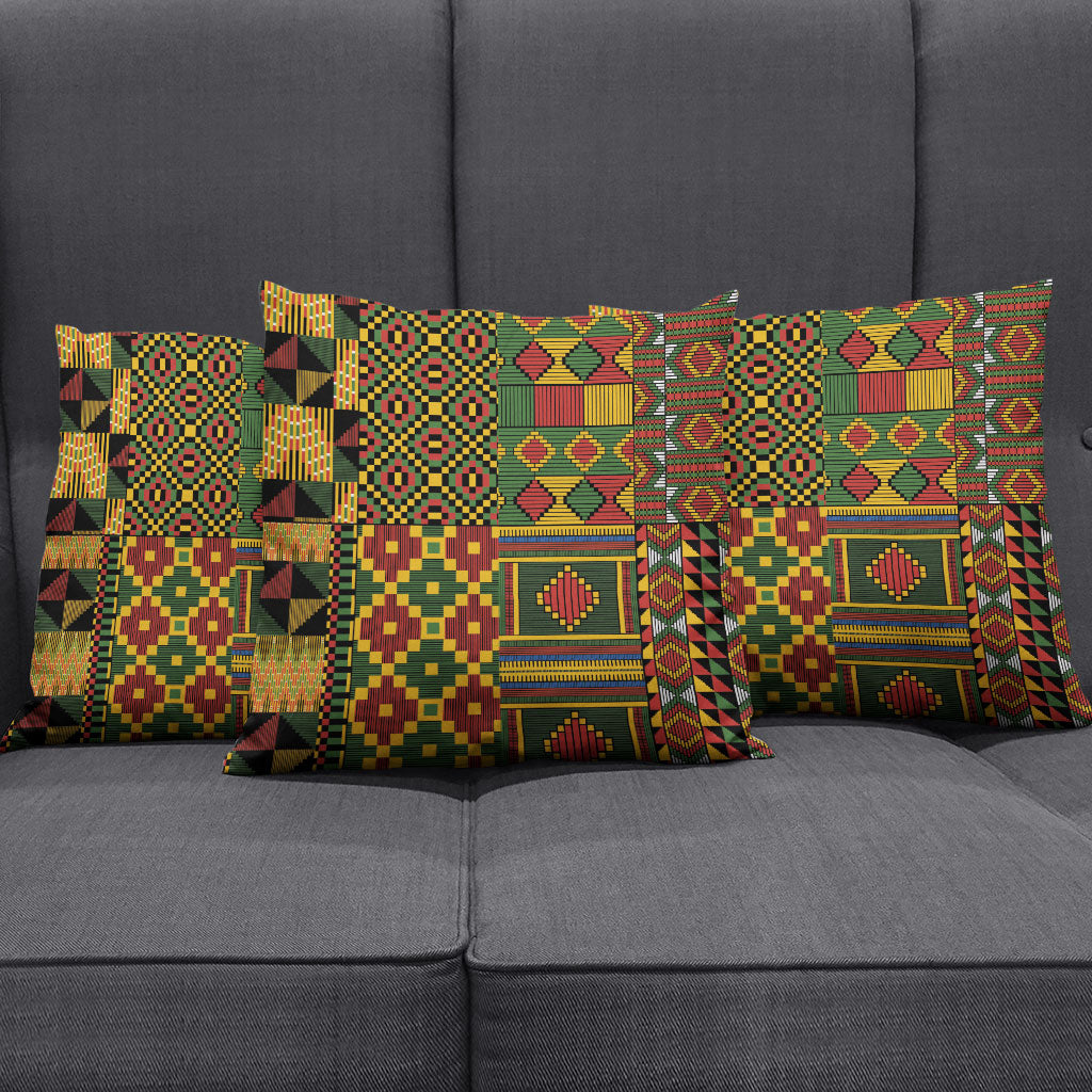 African American Quilt Kente Fusion Pillow Cover Version 2