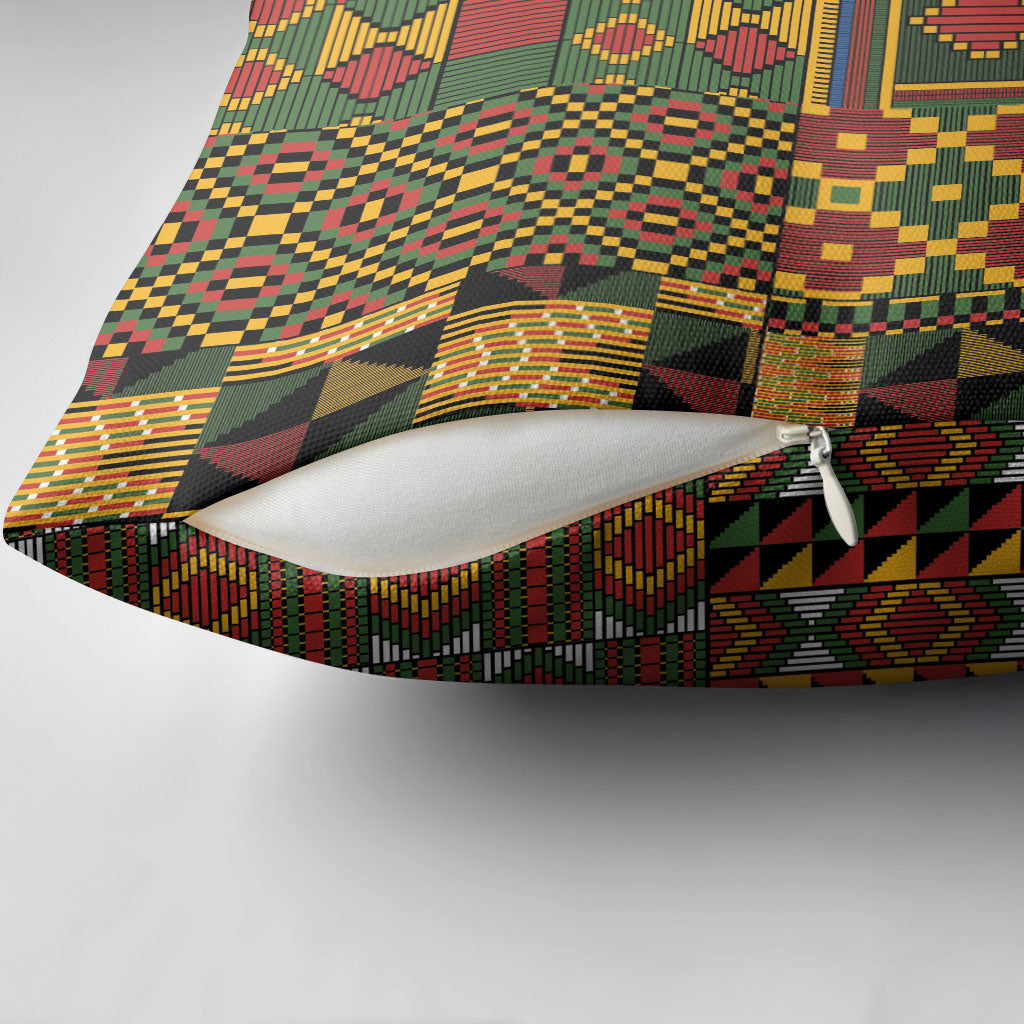 African American Quilt Kente Fusion Pillow Cover Version 2