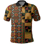 African American Quilt Kente Fusion Polo Shirt Version 2