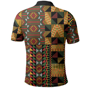 African American Quilt Kente Fusion Polo Shirt Version 2