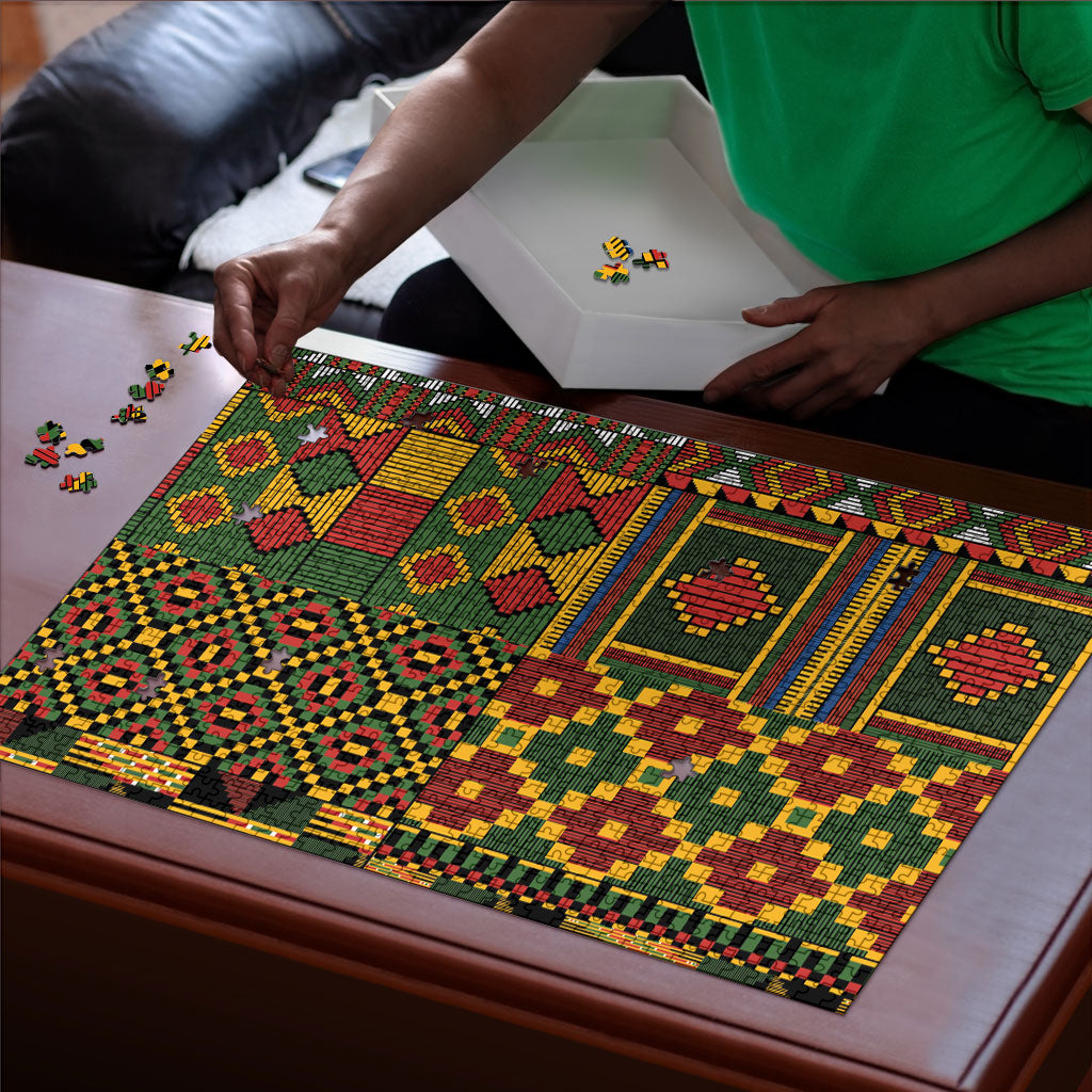 African American Quilt Kente Fusion Puzzle Version 2