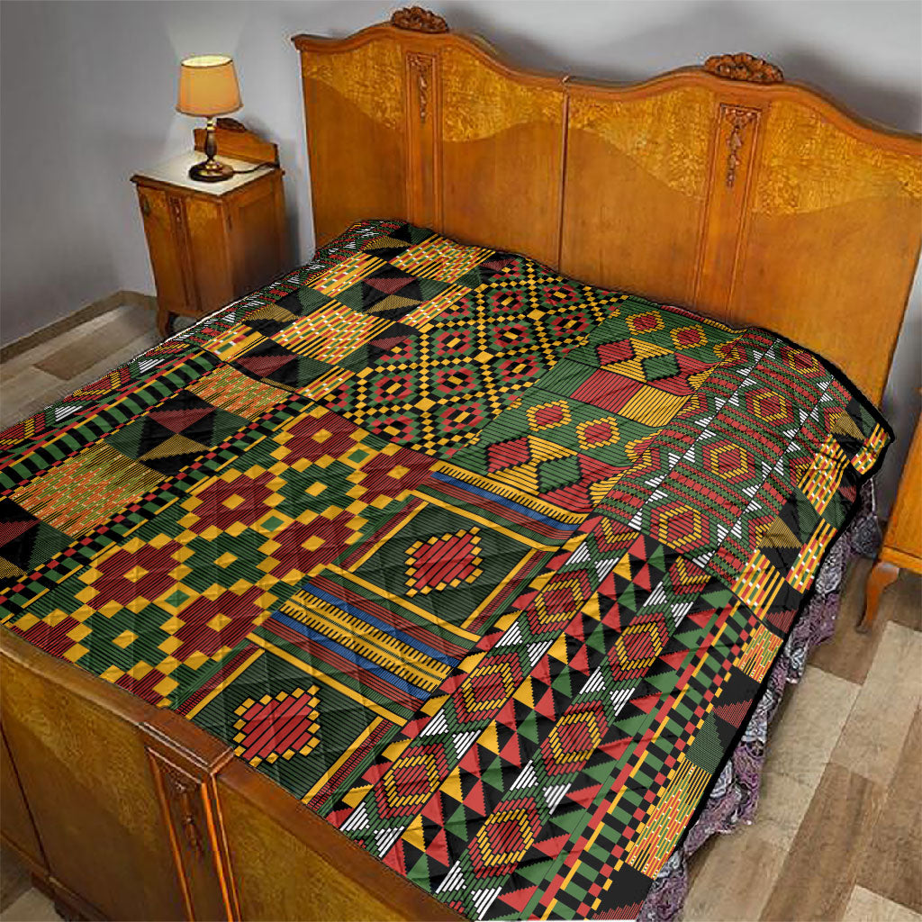 African American Quilt Kente Fusion Quilt Version 2