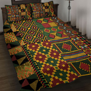 African American Quilt Kente Fusion Quilt Bed Set Version 2